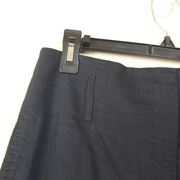 Theory Linen Blend Eco Crunch Wash Cropped Pants 10 High Rise Lagenlook Office - Picture 3 of 9